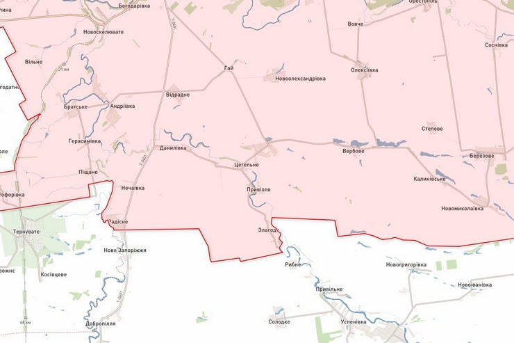 На півдні Синельниківщини російські війська намагаються розвинути наступ: є загроза відразу для кількох населених пунктів